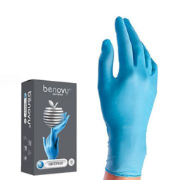 ნიტრილის ხელთათმანები benovy blue s 50 წყვილი/შეფუთვა (3 გრ.)